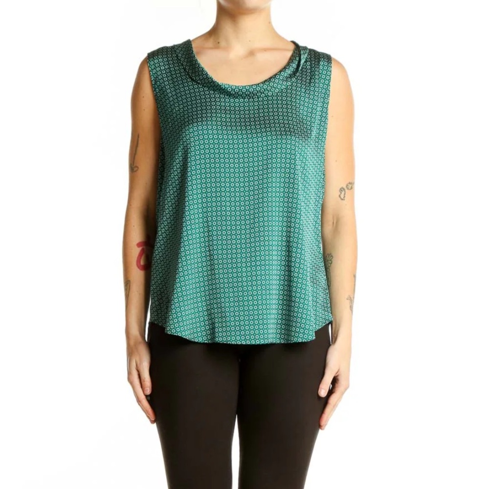 Ann Taylor Geometric Print Sleeveless Blouse